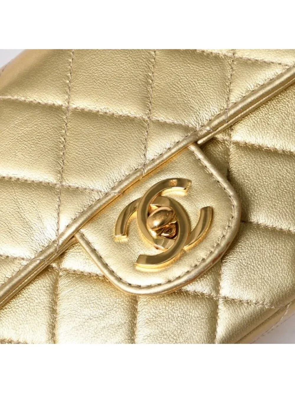 Chanel Quilted Parent Child Mini Bag Gold